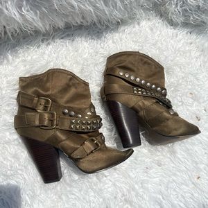 Ash Peep Toe Booties